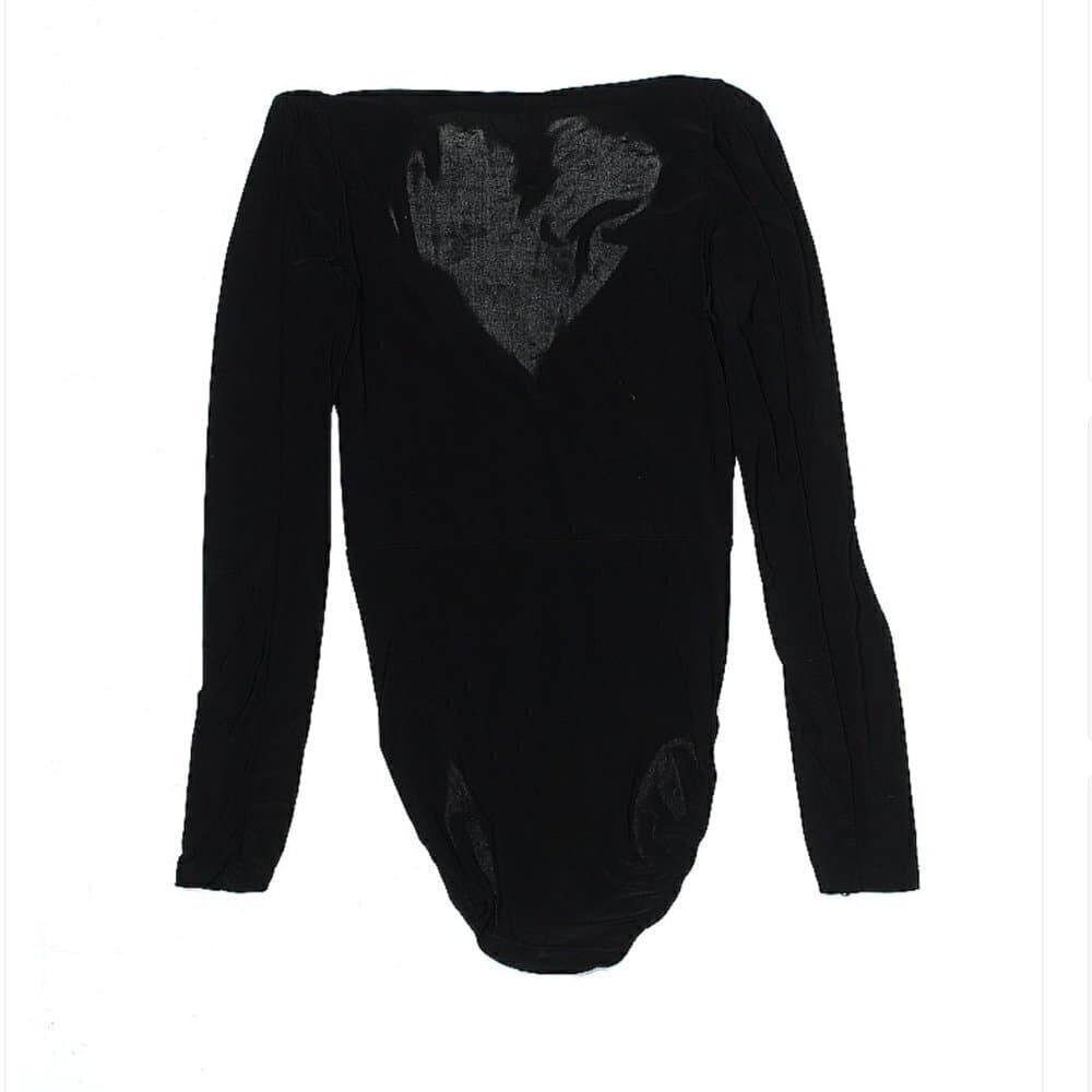 BOOHOO Black Long Sleeve Bodysuit Size 6 - Thumbnail 2