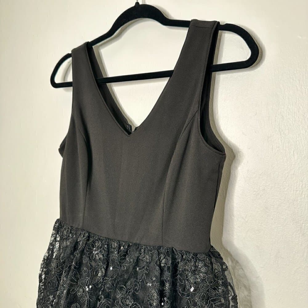 Julia Jordan Black Lace Fit Flare Evening Cocktail Dress Size 2 - Thumbnail 6