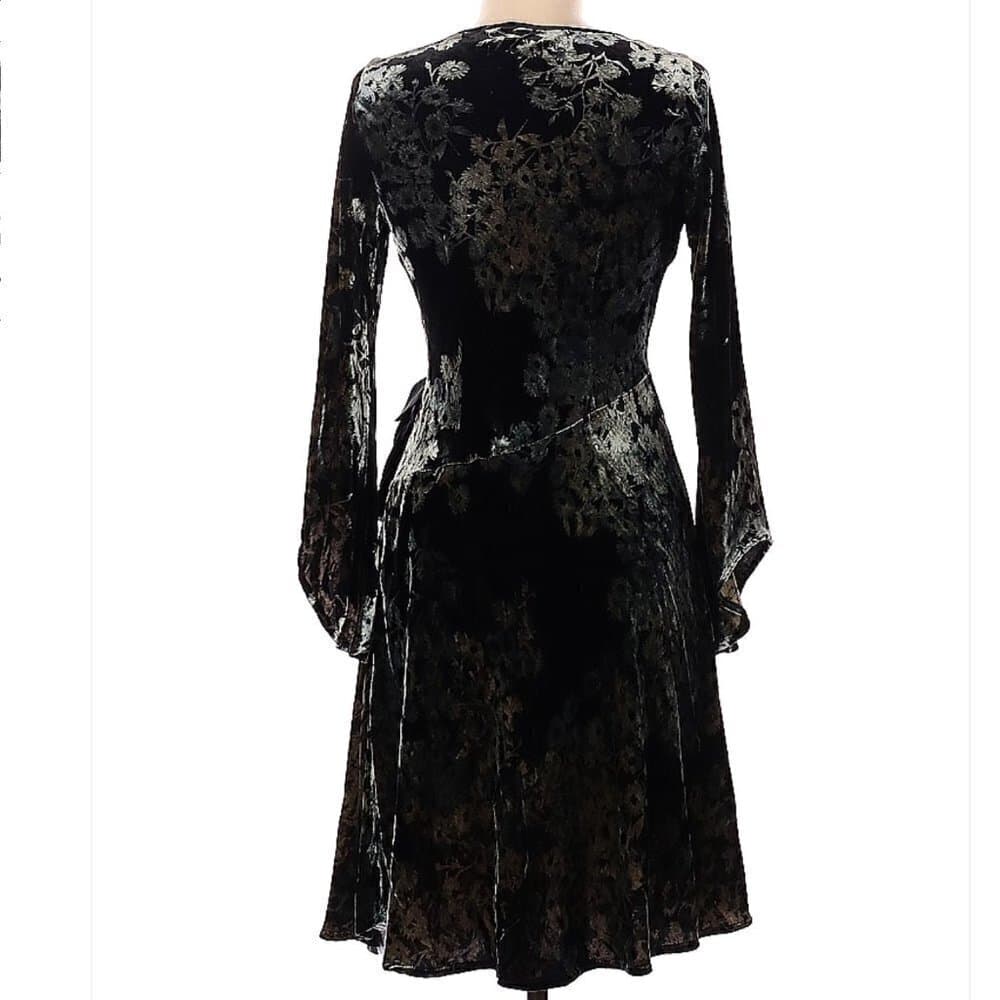 NOUGAT London Velvet Long Sleeve Wrap Dress Size 6 (1) - Thumbnail 2