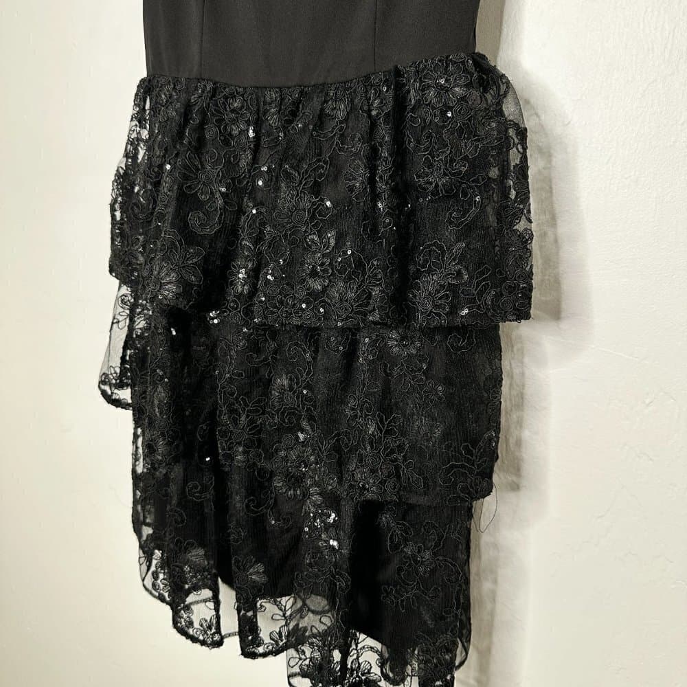 Julia Jordan Black Lace Fit Flare Evening Cocktail Dress Size 2 - Thumbnail 5