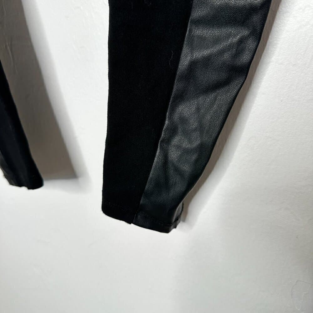 Lysse Black Leggings Faux leather Sides Size S - Thumbnail 3