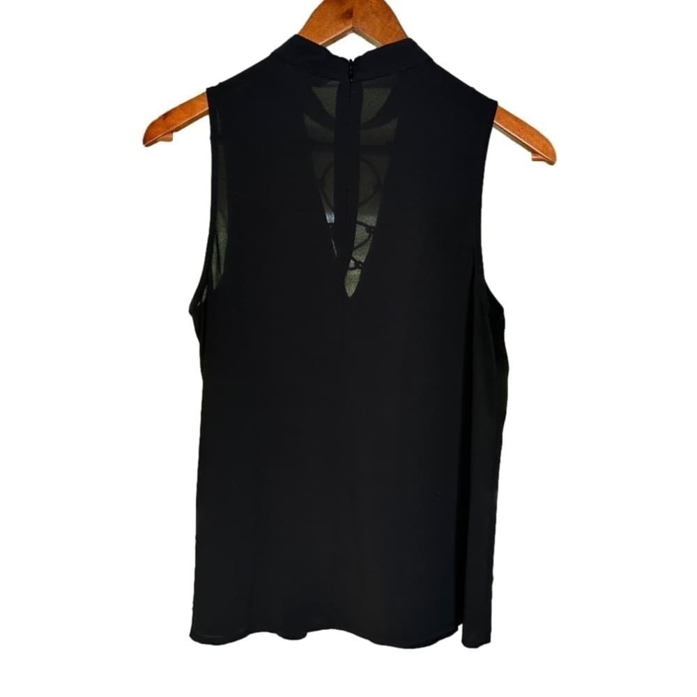 Naked Zebra Size M Black Sleeveless V-Neck Lace Up Front Back Zipper - Thumbnail 3