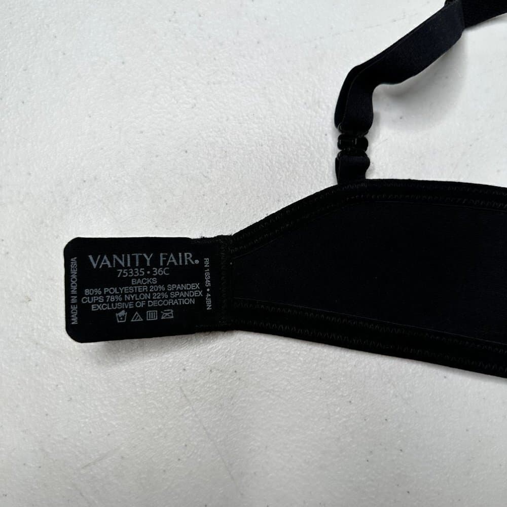 NEW Vanity Fair Black Lightly Lined Underwire Bra Size 36C - Thumbnail 6