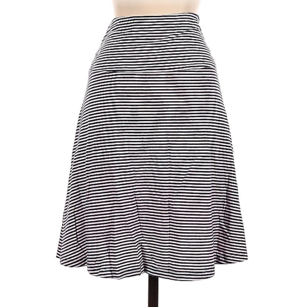 TOAD & Co Casual Pink & Black Striped Skirt Size S - Thumbnail 2