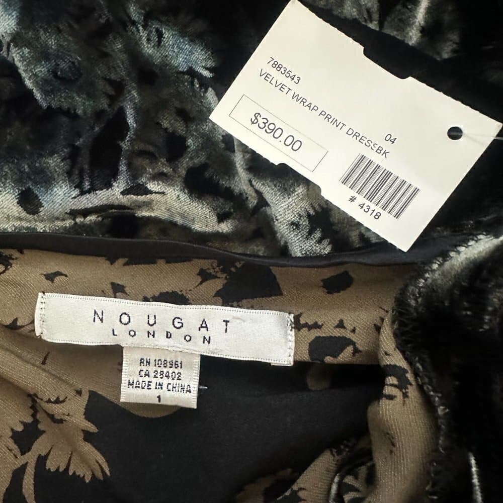 NOUGAT London Velvet Long Sleeve Wrap Dress Size 6 (1) - Thumbnail 4