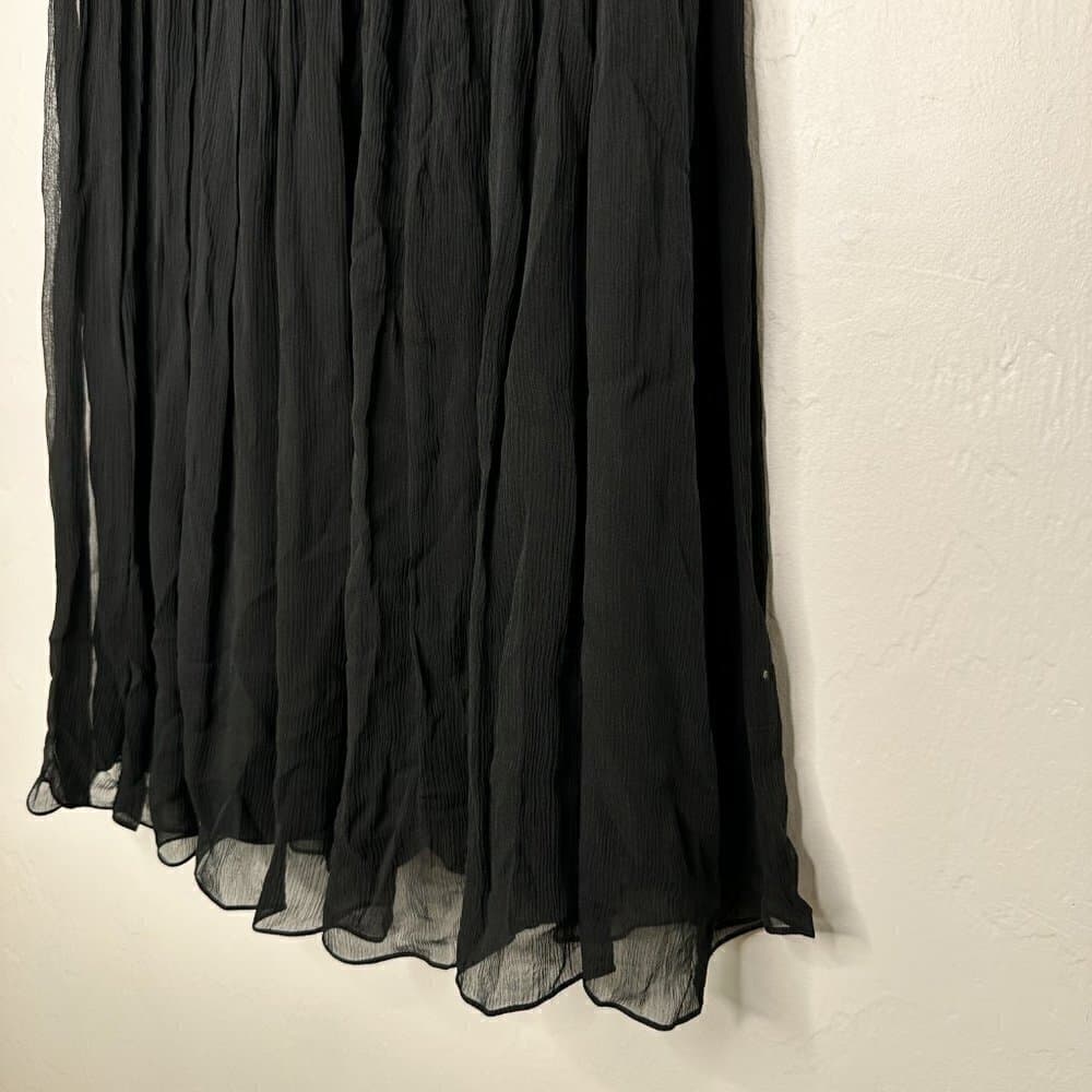 Diane von Furstenberg DVF 100% Silk Chiffon Black Scoop Neck Sleeveless Dress 8 - Thumbnail 4
