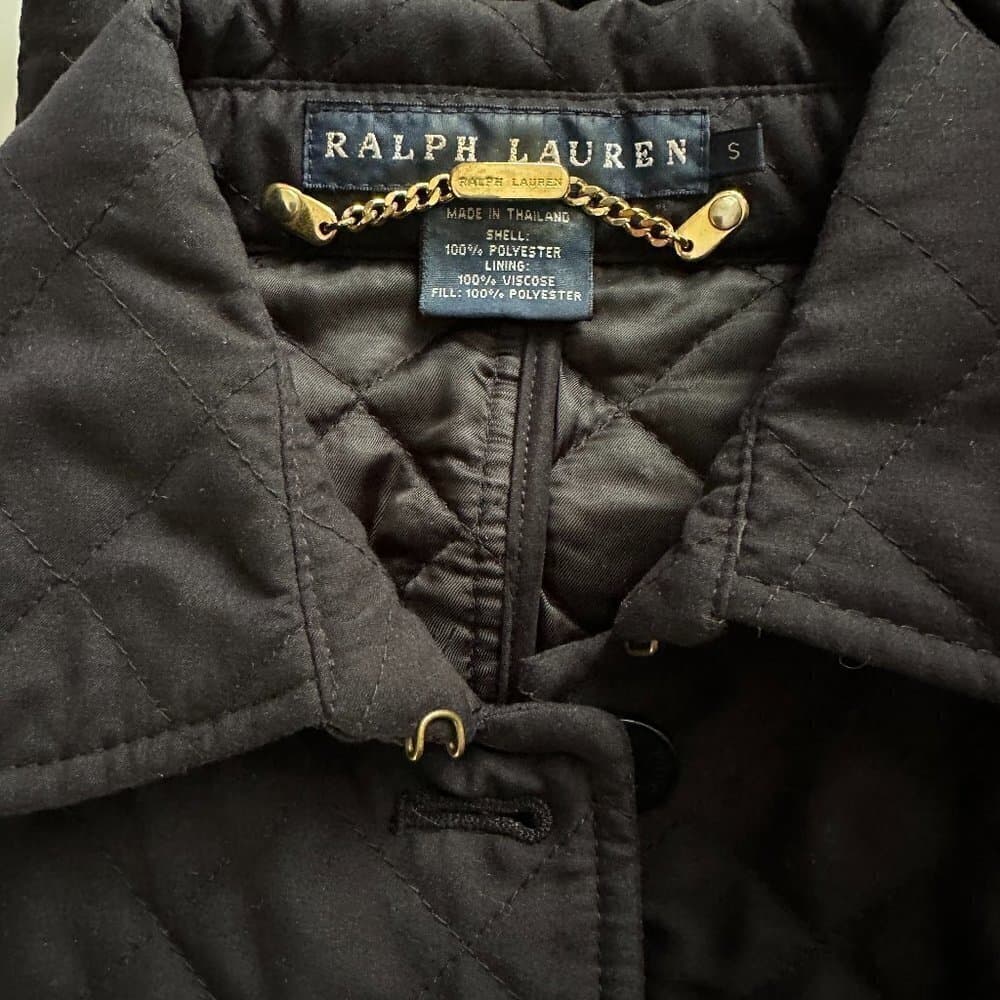Ralph Lauren Classic Preppy Equestrian Black Quilted Jacket Size S - Thumbnail 4