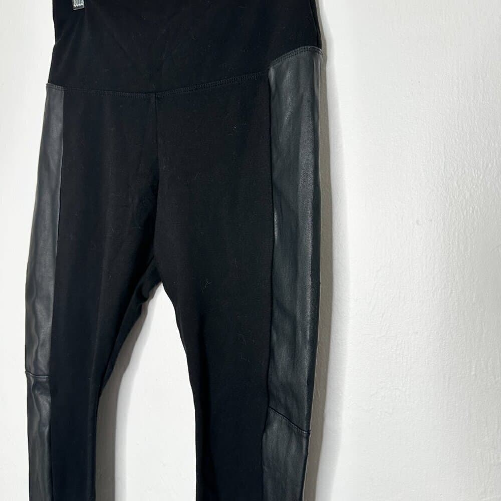 Lysse Black Leggings Faux leather Sides Size S - Thumbnail 2