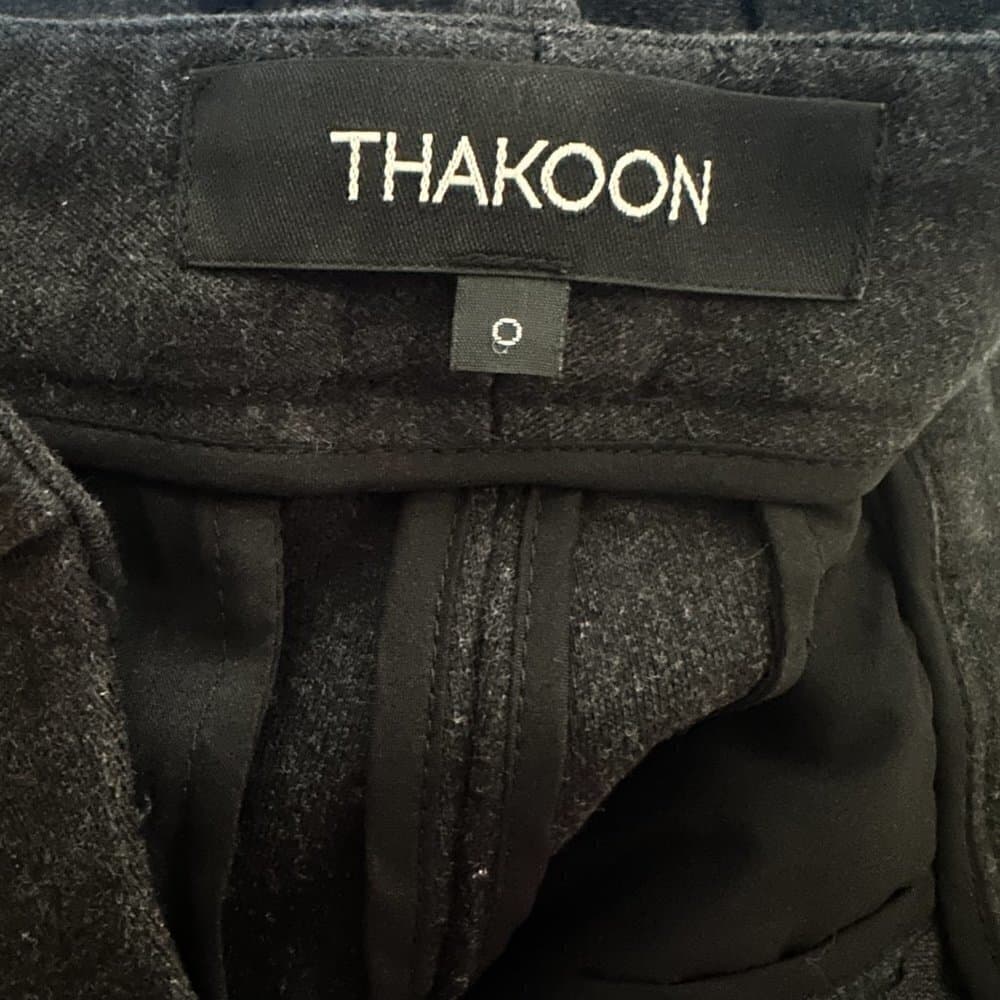 THAKOON Casual Black Thick Cotton Pants Size 0 - Thumbnail 4