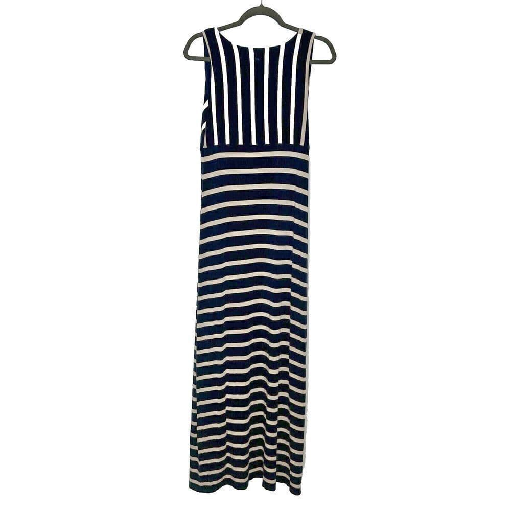 Ann Taylor Size S Stripped Beachy Preppy Sleeveless Maxi Dress - Thumbnail 3