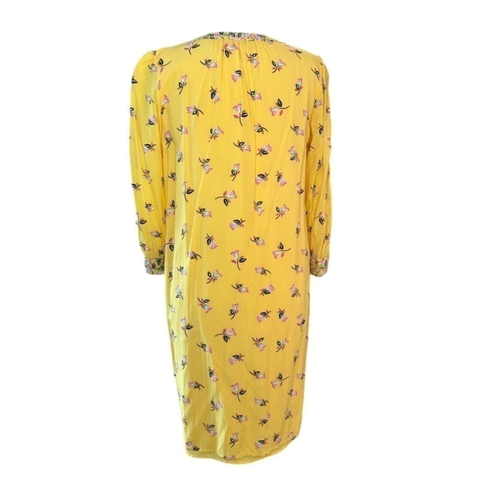 DRAPER James Size M Yellow Floral Long Sleeve Button front Dress - Thumbnail 5