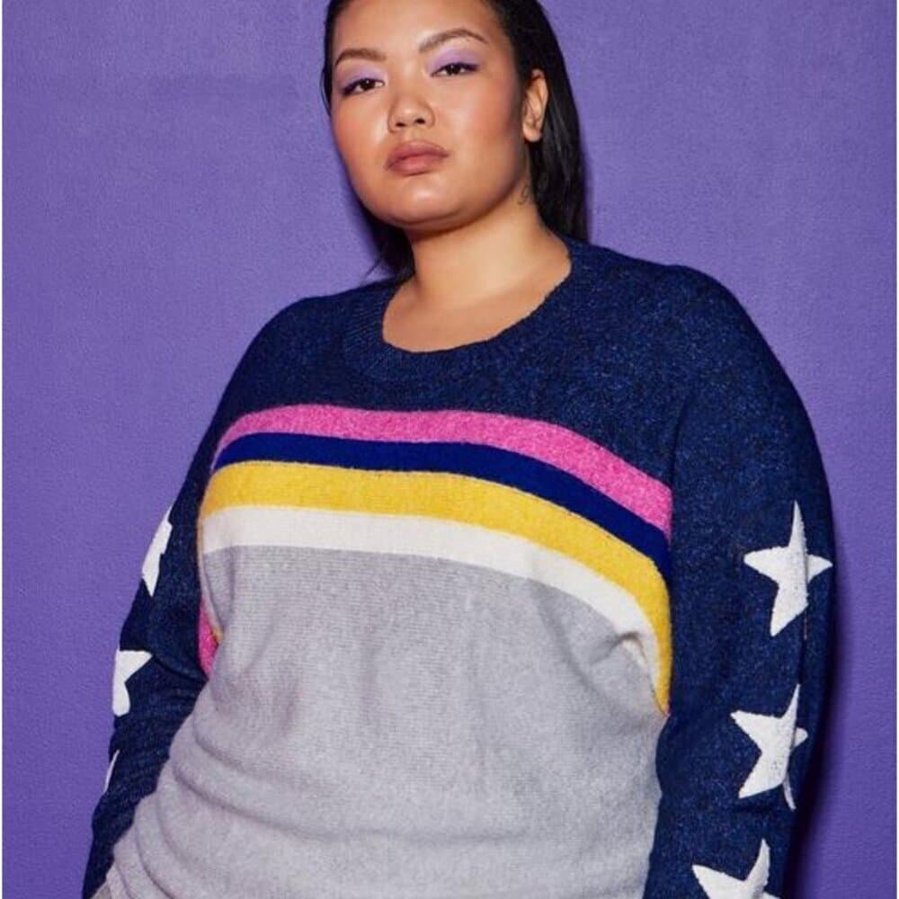 TORRID SWEATER LOVESICK PULLOVER VEGAN CASHMERE DOLMAN PLUS SIZE 1X - Thumbnail 2