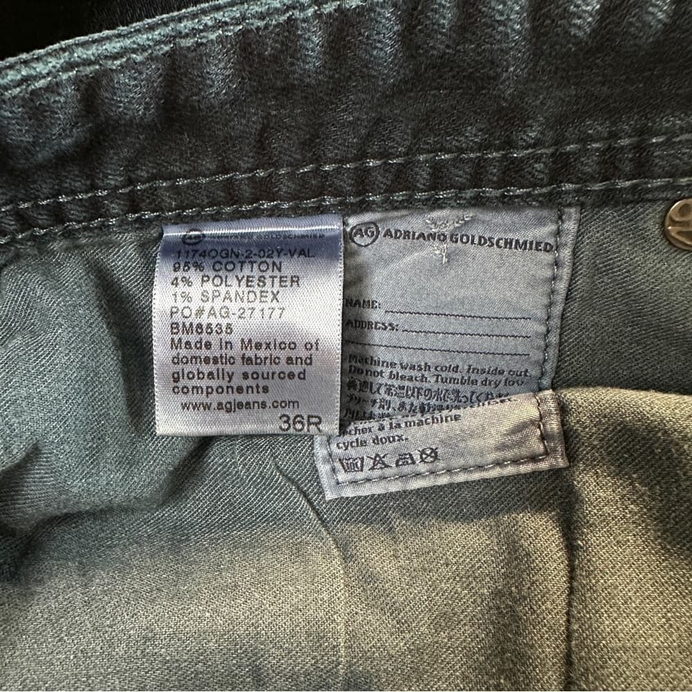 AG Denim 360 The Graduate Tailored Leg Size 36R Dark Wash - Thumbnail 7