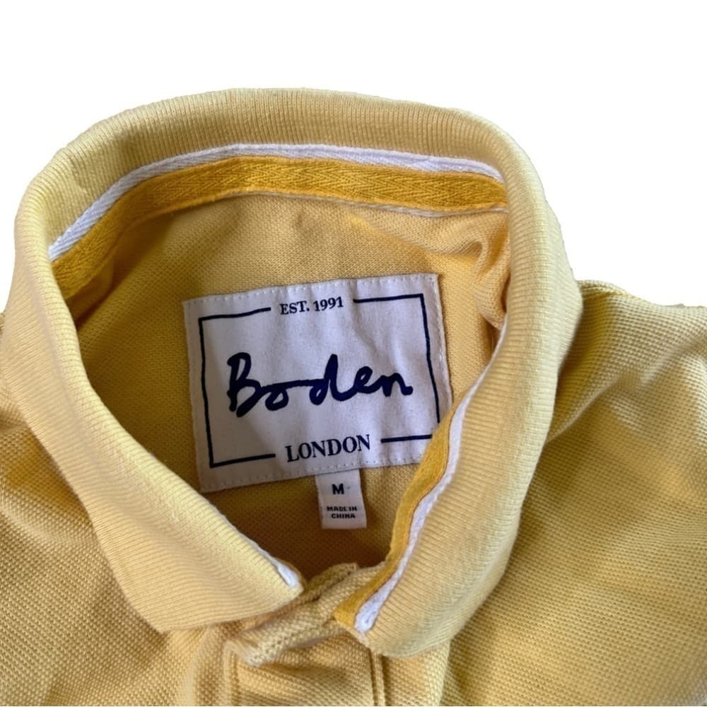 BODEN Sz M Yellow Short Sleeve Polo Shirt Top Summer - Thumbnail 4