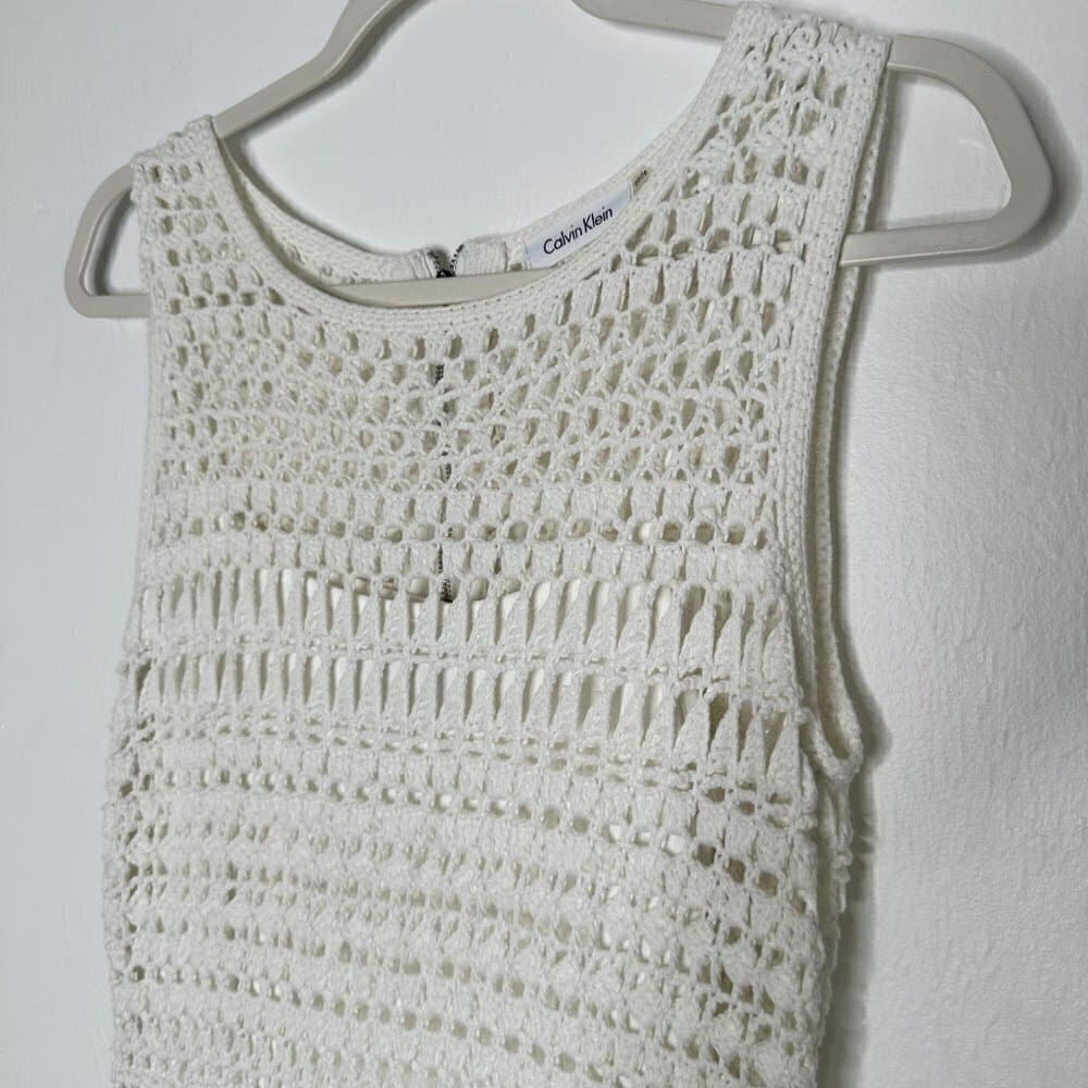Calvin Klien Crocheted Lined Sleeveless Dress Size M - Thumbnail 2
