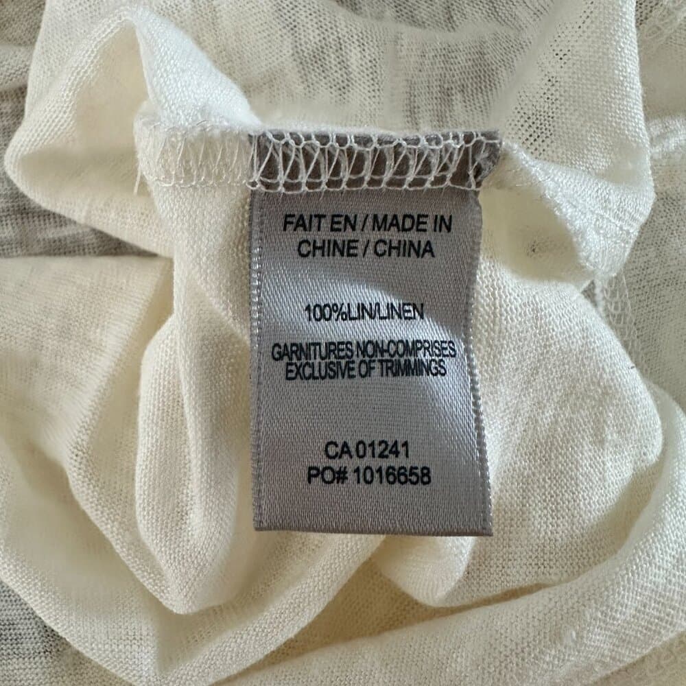 Contemporaine Par Si Mons White Linen Sleeveless Top Size L NEW - Thumbnail 5