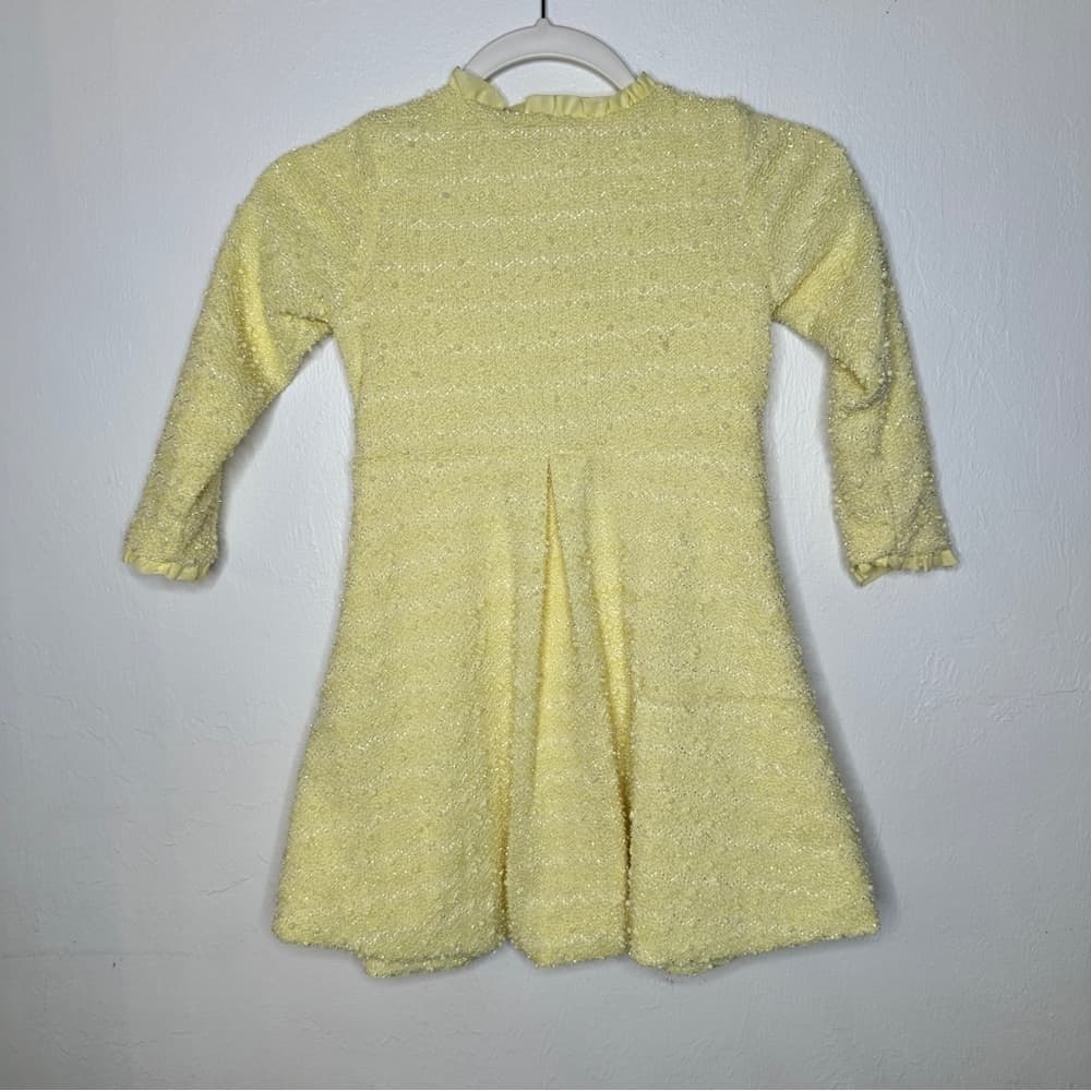 Nannette Baby Fancy Coat / Dress Baby Girl Yellow Rhinestone Buttons Size 5 - Thumbnail 4