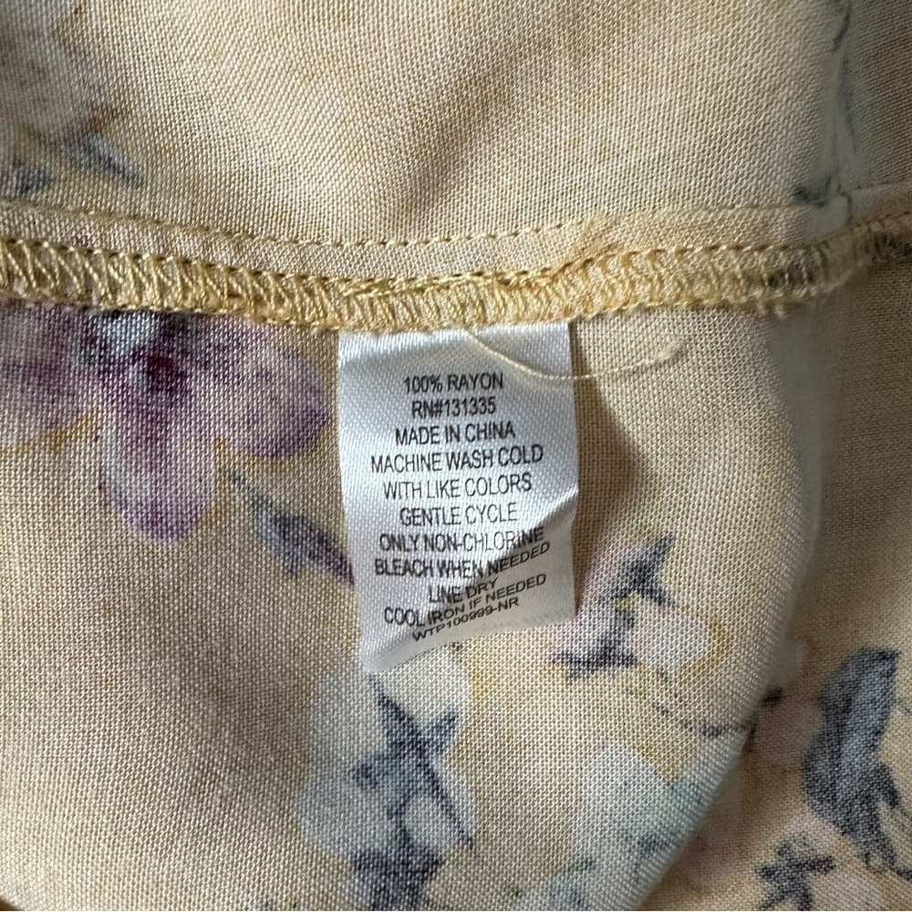 SOCIALITE Yellow Floral Tie Front Top Shirt NEW Summer Cottagecore Brunch - Thumbnail 4