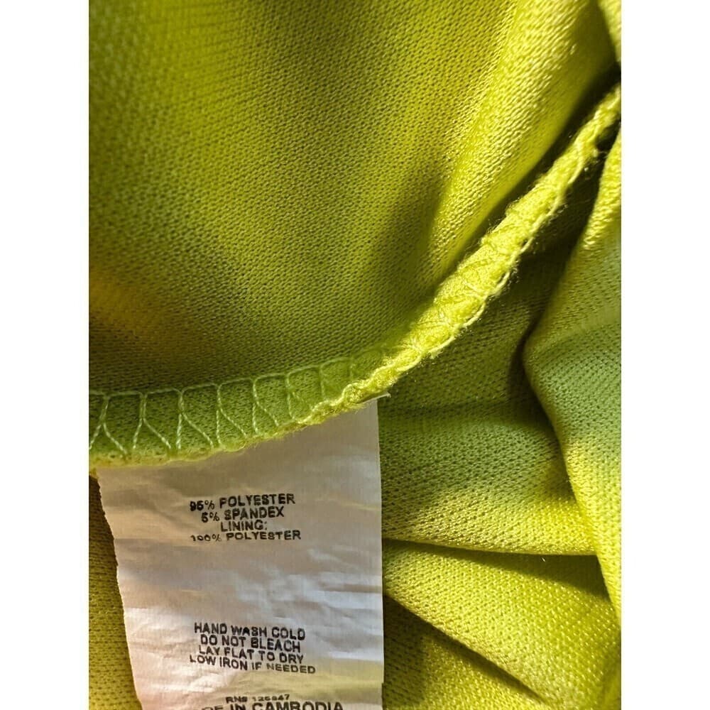 Juniper & Lime Womans Lined Sheer Tab Sleeve 1/4 button Top Plus Size 3X Yellow - Thumbnail 7