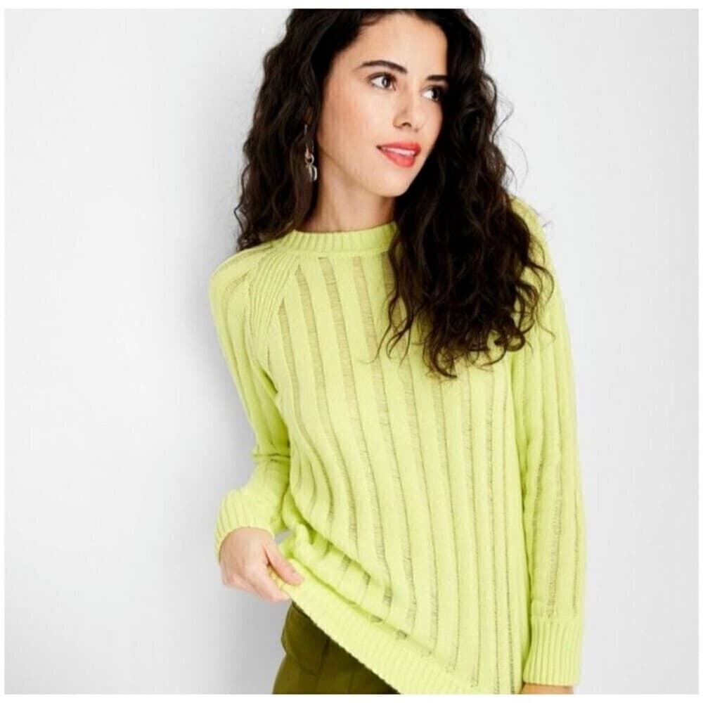 Future Collective W/ Gabriella Karefa-Johnson Slouchy Yellow Knit Sweater Size L - Thumbnail 3