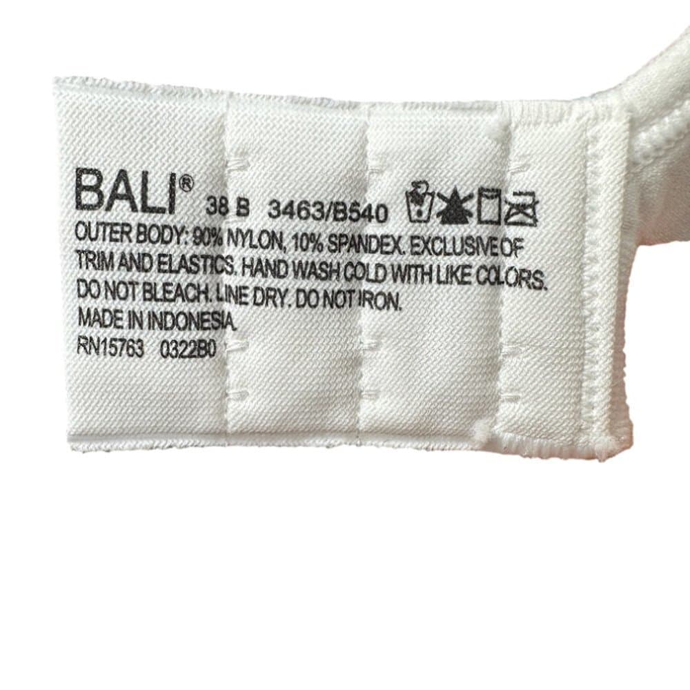 NEW Bali Lightly Lined White Bra Size 38B - Thumbnail 4