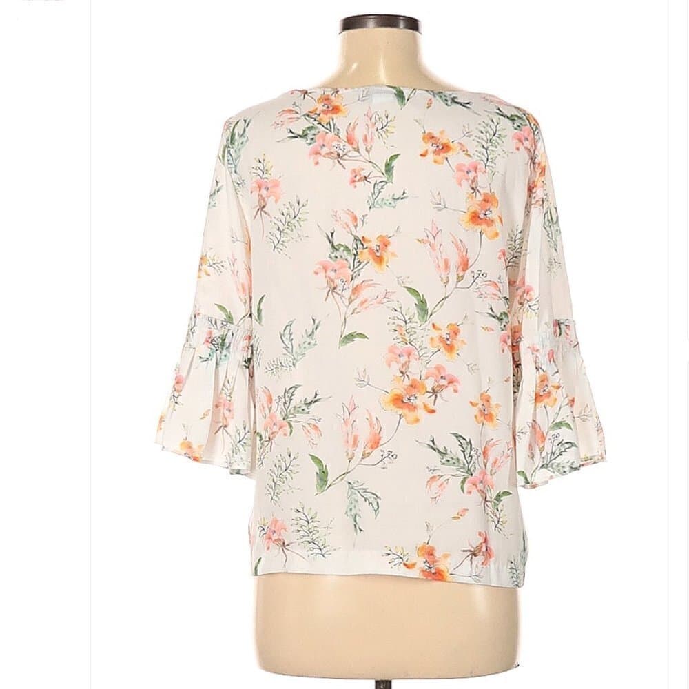 Tabitha WEBB White Floral 3/4 Sleeve Blouse Size M - Thumbnail 2
