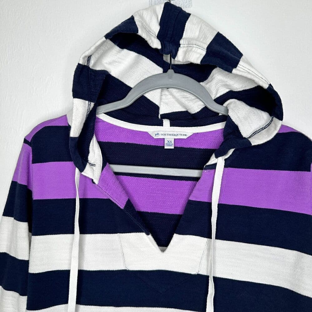 Southern Tide Lightweight Striped Pullover Rosie Hoodie Women’s Size XS - Thumbnail 4