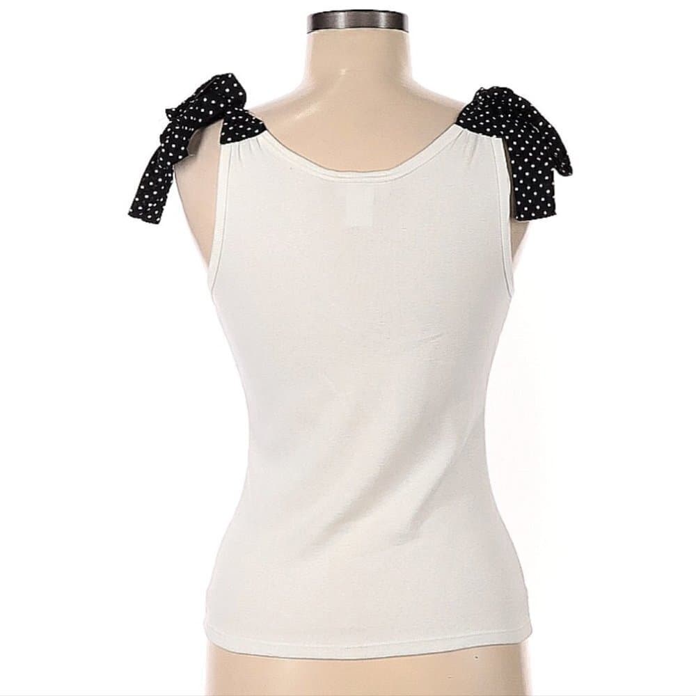 3 Sisters White & Black Bow Sleeveless Top Size M - Thumbnail 2