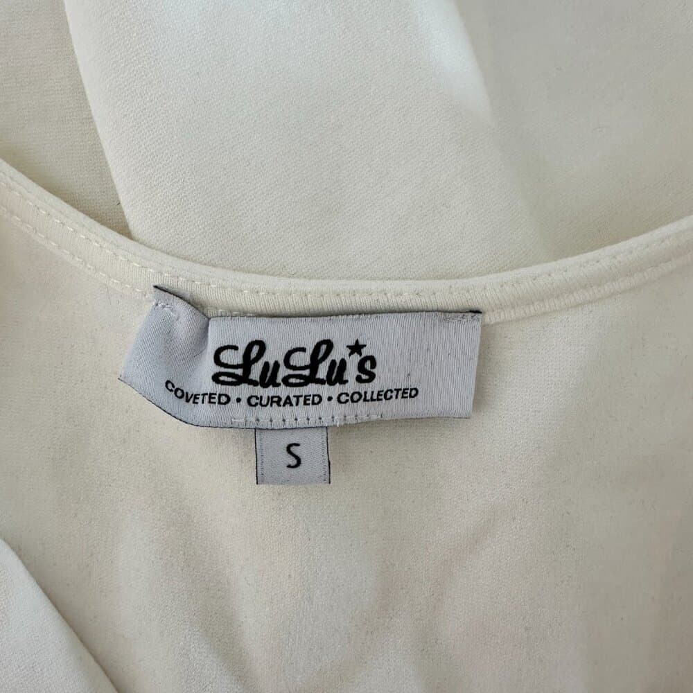 Lulus White Deep V-neck A-Line Sleeveless Lined Dress Size S - Thumbnail 6