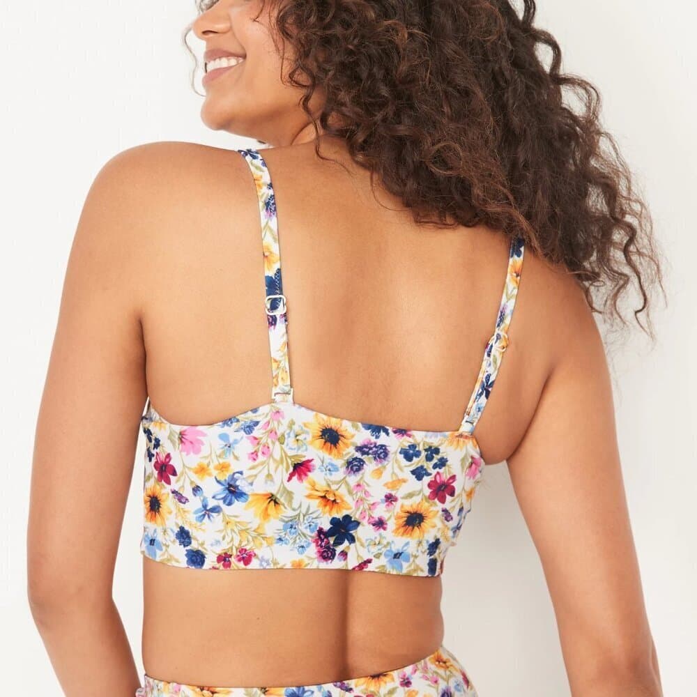 Old Navy Wildflowers Floral Printed Bandeau Swim Top Removable Straps NWOT - Thumbnail 2