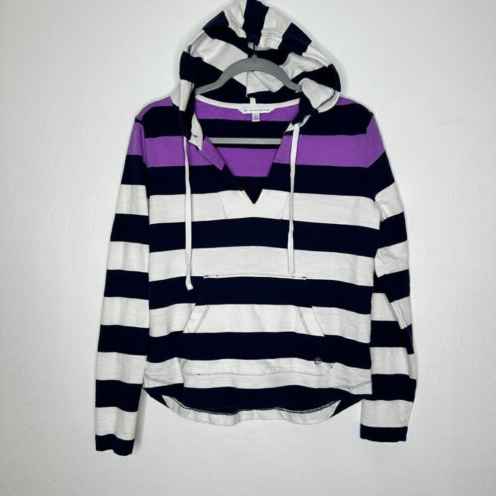 Southern Tide Lightweight Striped Pullover Rosie Hoodie Women’s Size XS - Thumbnail 3