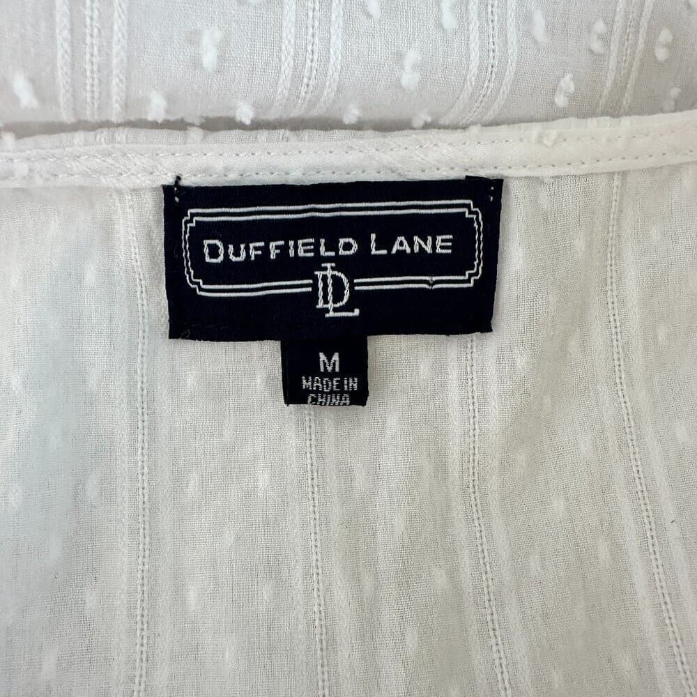 Duffield Lane White Ruffle Swiss Dot Sheer Mini Dress Size M - Thumbnail 5