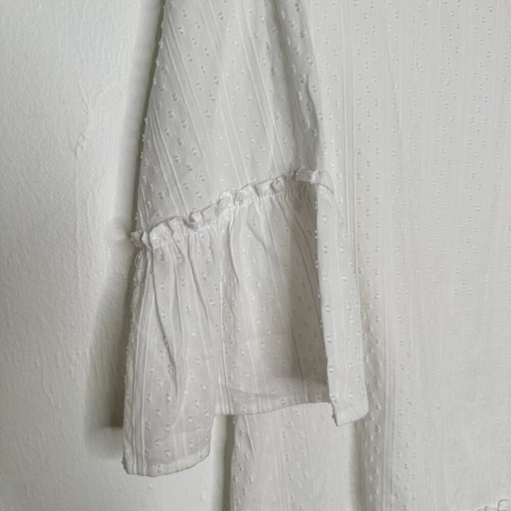 Duffield Lane White Ruffle Swiss Dot Sheer Mini Dress Size M - Thumbnail 2