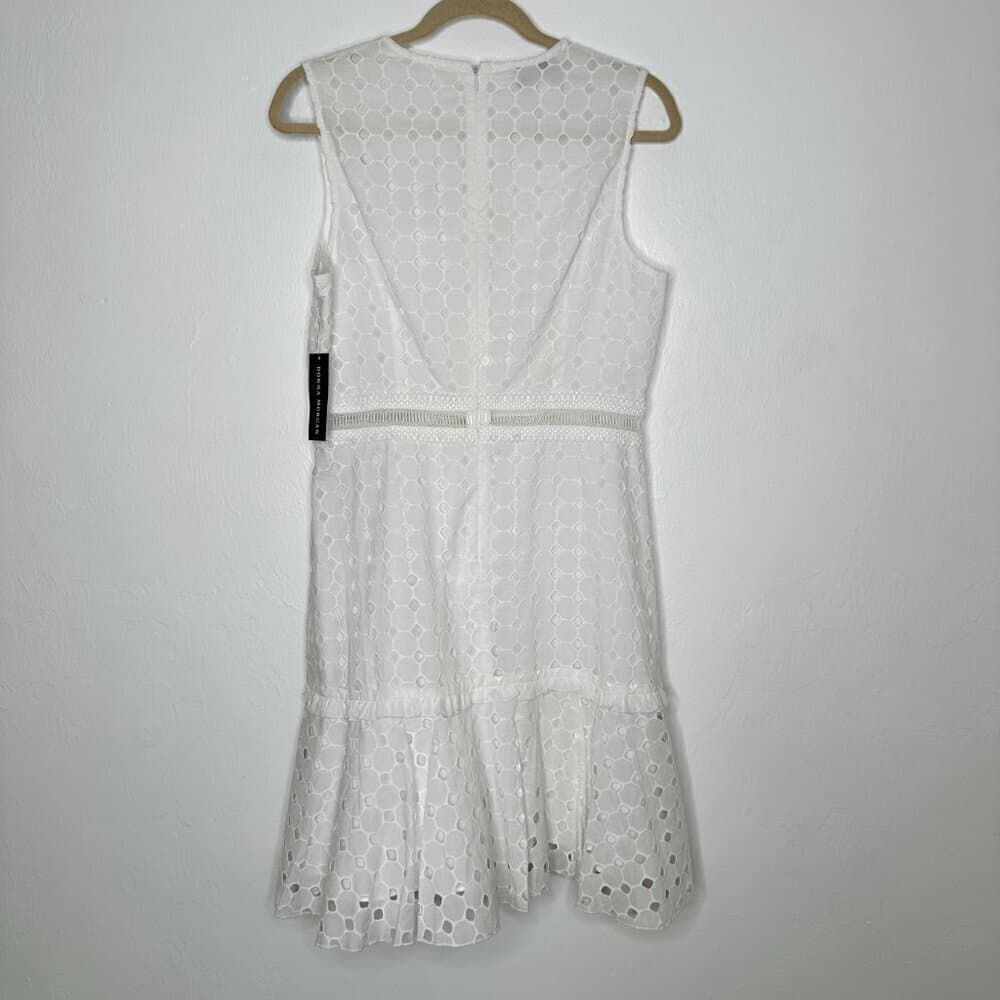 Anthropologie Donna Morgan White Sleeveless Eyelet Dress Size 10 NEW - Thumbnail 8
