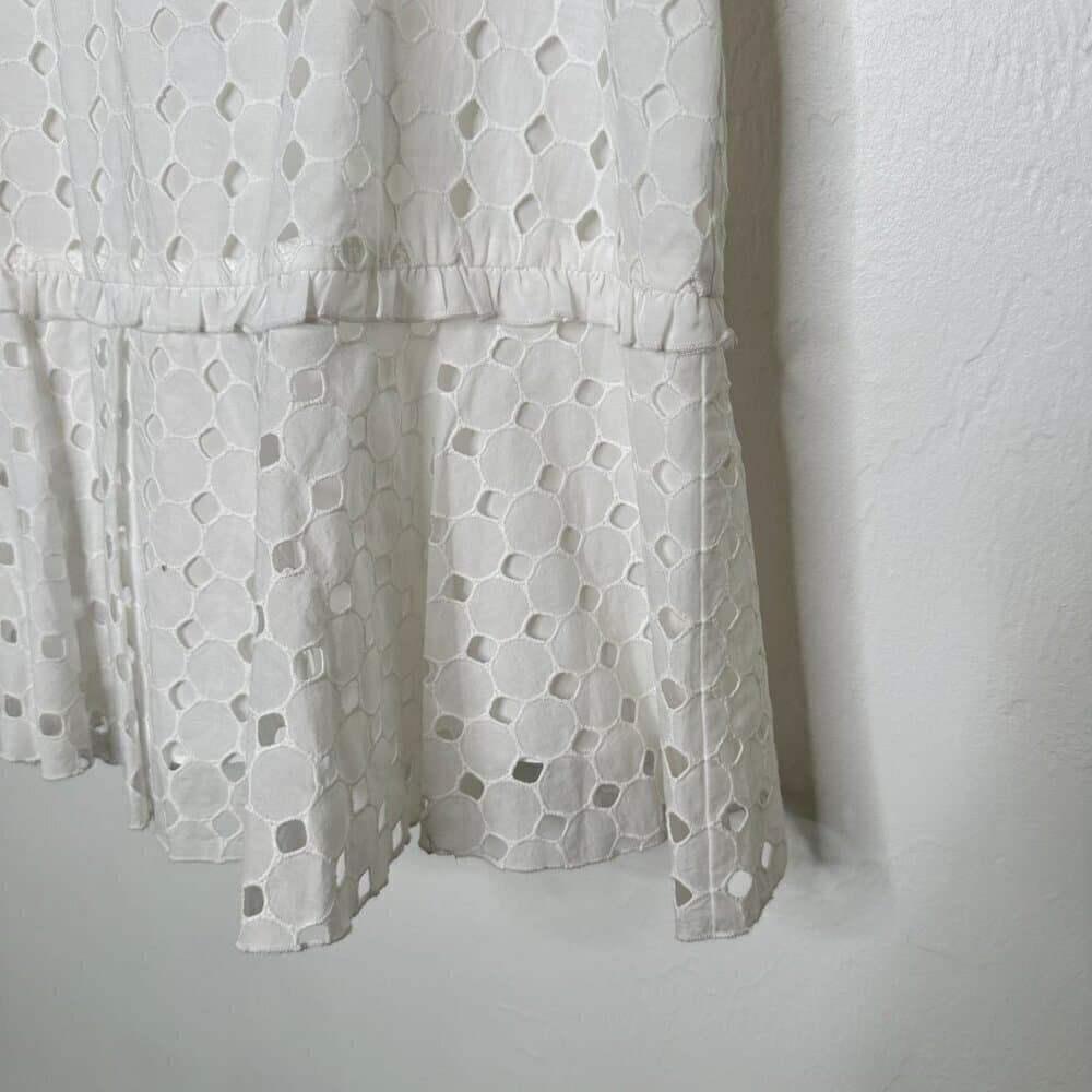 Anthropologie Donna Morgan White Sleeveless Eyelet Dress Size 10 NEW - Thumbnail 5