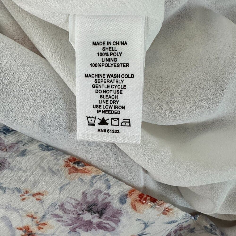 1. State Size S White, Purple & Orange Print Polyester Short Sleeve Dress - Thumbnail 8