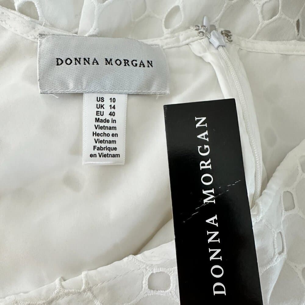 Anthropologie Donna Morgan White Sleeveless Eyelet Dress Size 10 NEW - Thumbnail 10