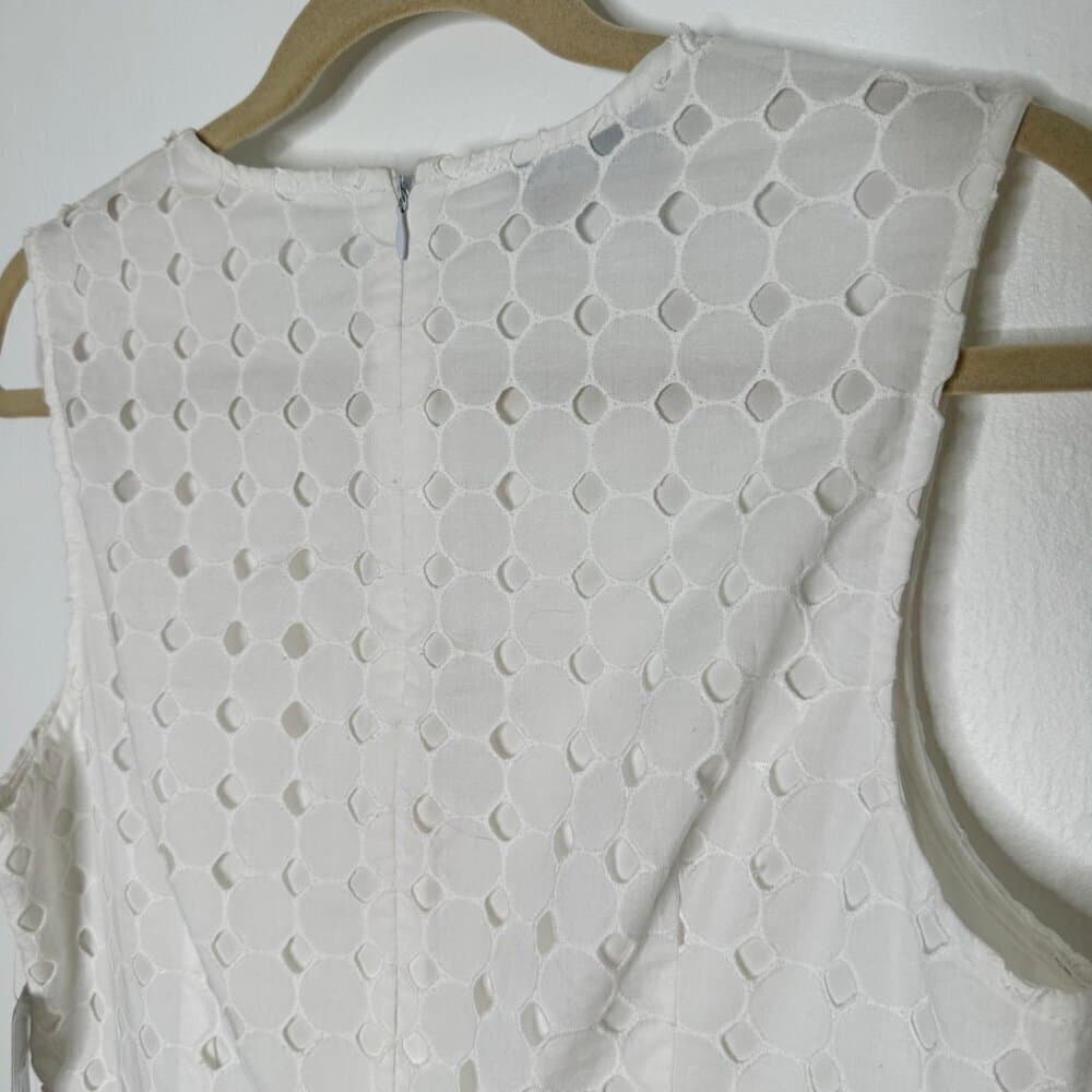 Anthropologie Donna Morgan White Sleeveless Eyelet Dress Size 10 NEW - Thumbnail 9