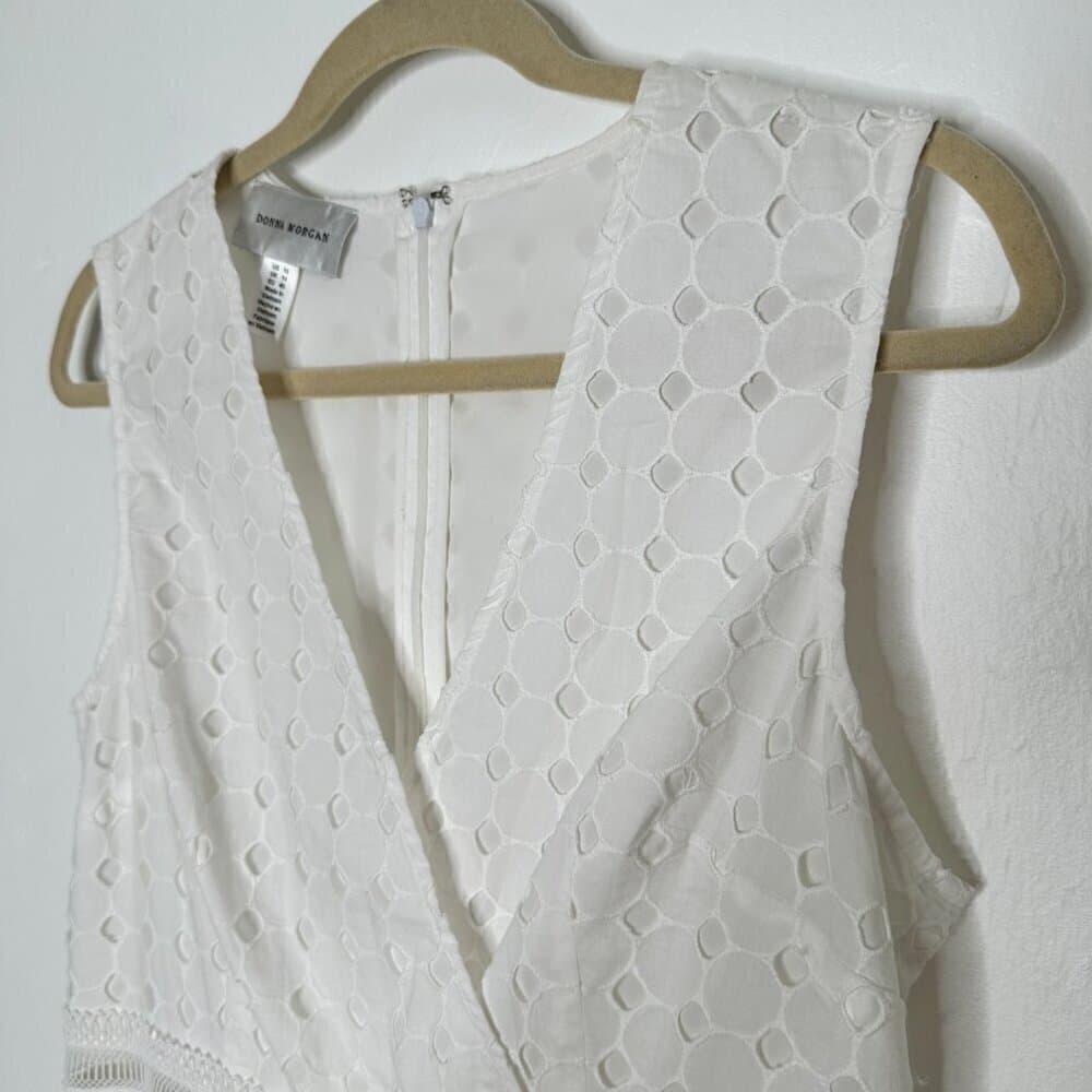 Anthropologie Donna Morgan White Sleeveless Eyelet Dress Size 10 NEW - Thumbnail 7