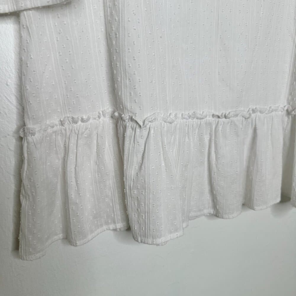 Duffield Lane White Ruffle Swiss Dot Sheer Mini Dress Size M - Thumbnail 3