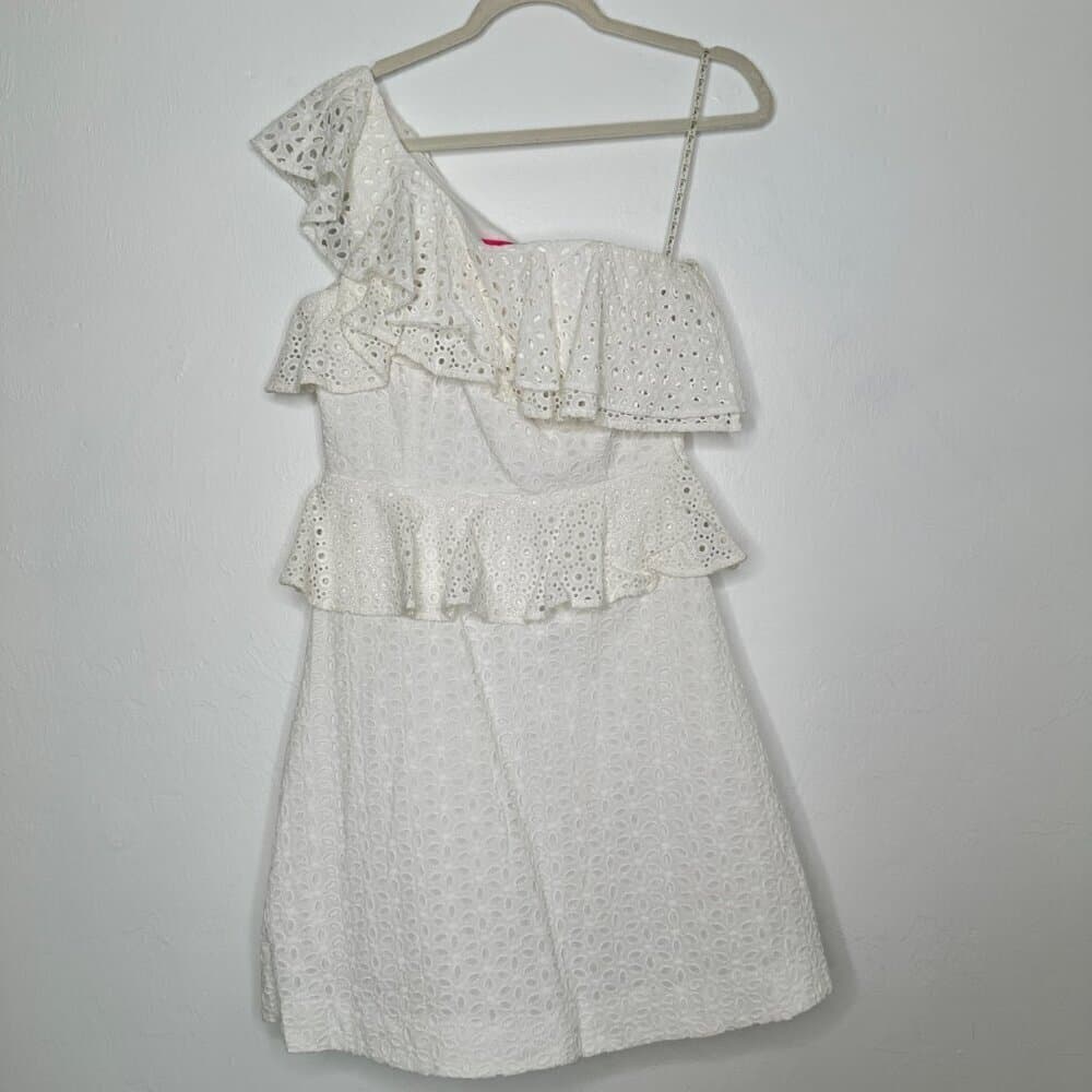 Lilly Pulitzer Josey Dress Resort White Flower Petal Eyelet Size 6 NEW - Thumbnail 3