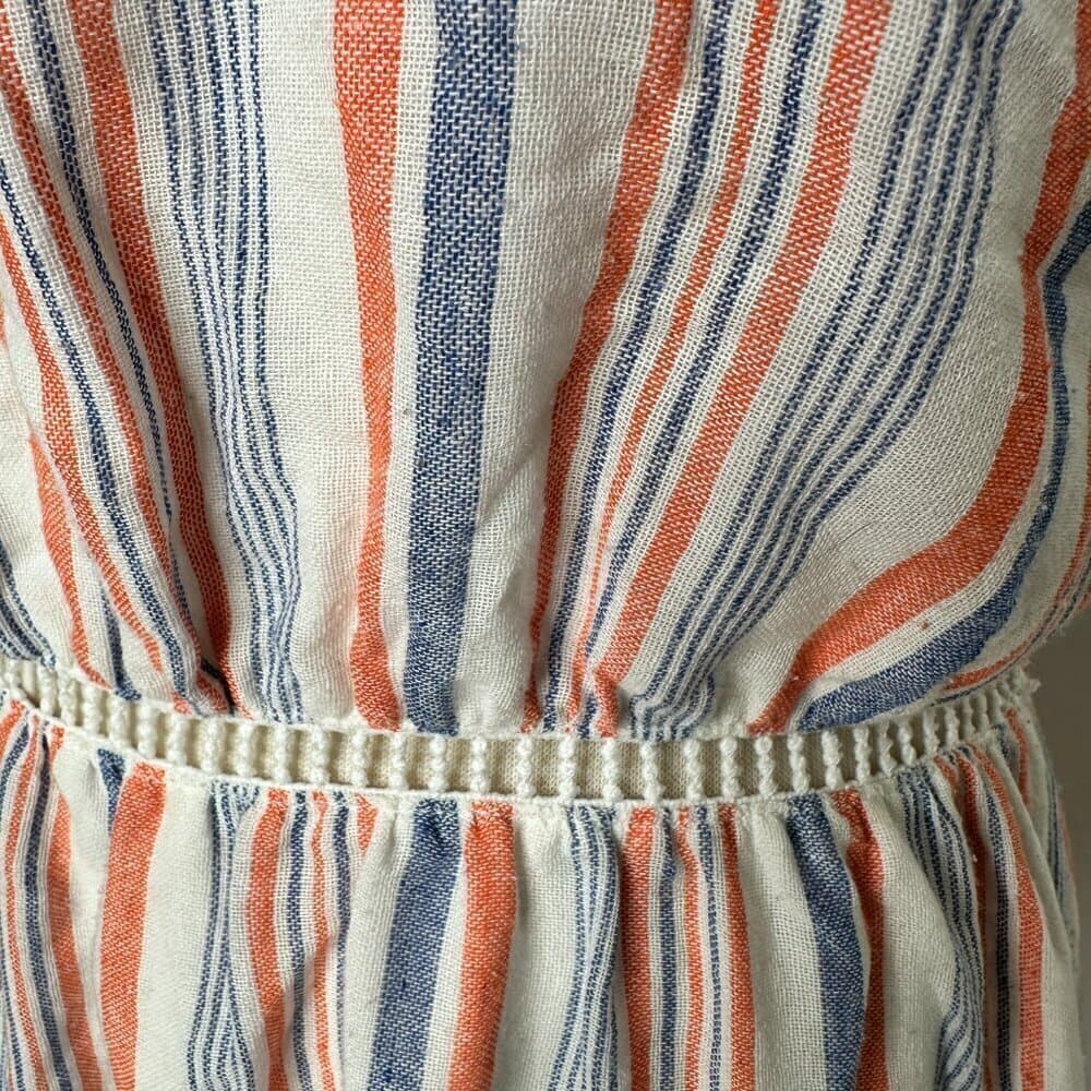 Moon River 100% Cotton Stripped Halter Midi Dress Size M NEW - Thumbnail 3