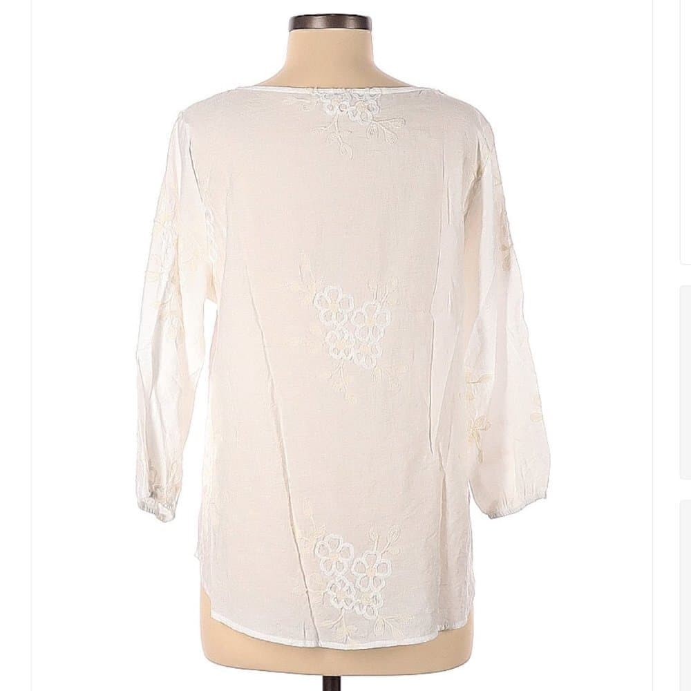 KINDRED White Lightweight Long Sleeve Blouse Size L - Thumbnail 2