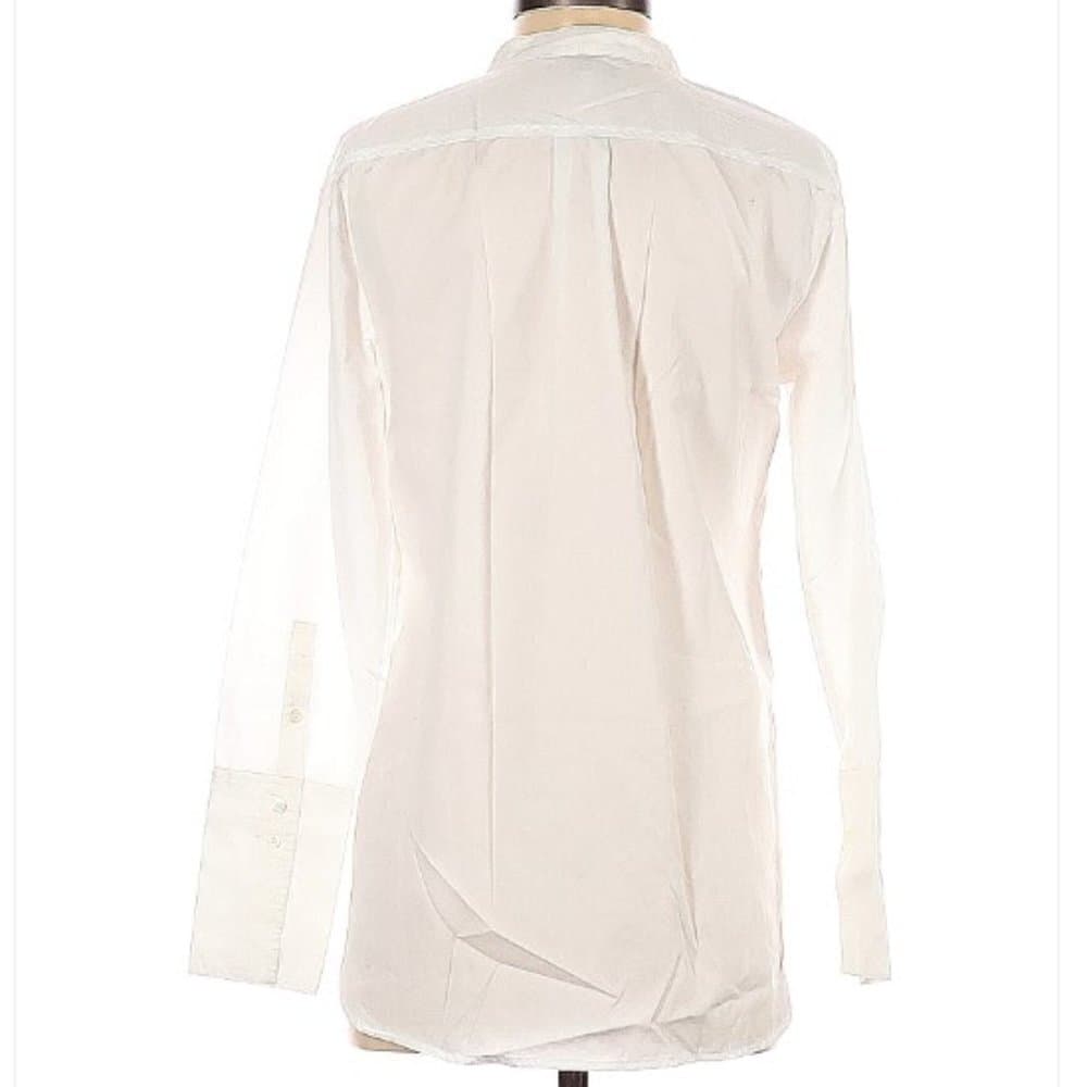 J.CREW White Long Sleeve Blouse Size 2 - Thumbnail 2