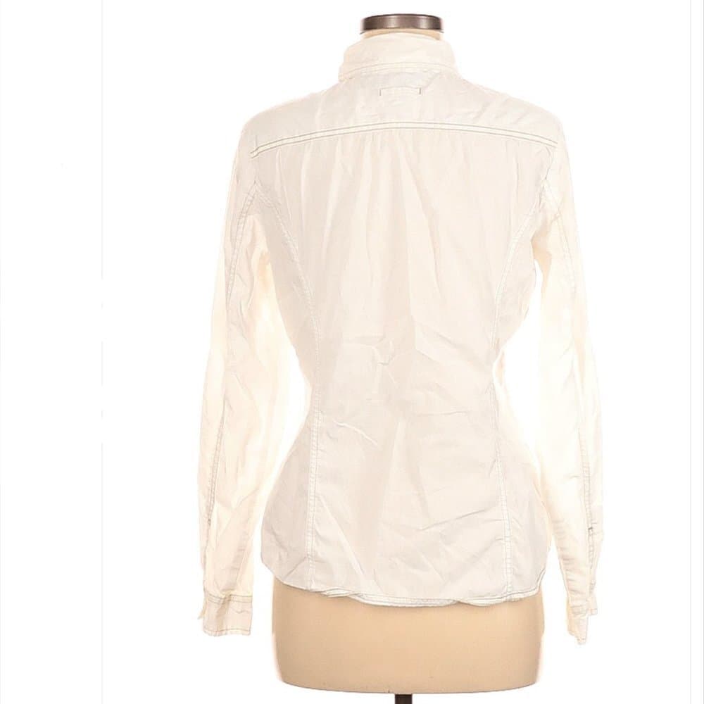 TOMMY Hilfiger White Long Sleeve Button-Down Shirt Size M - Thumbnail 2