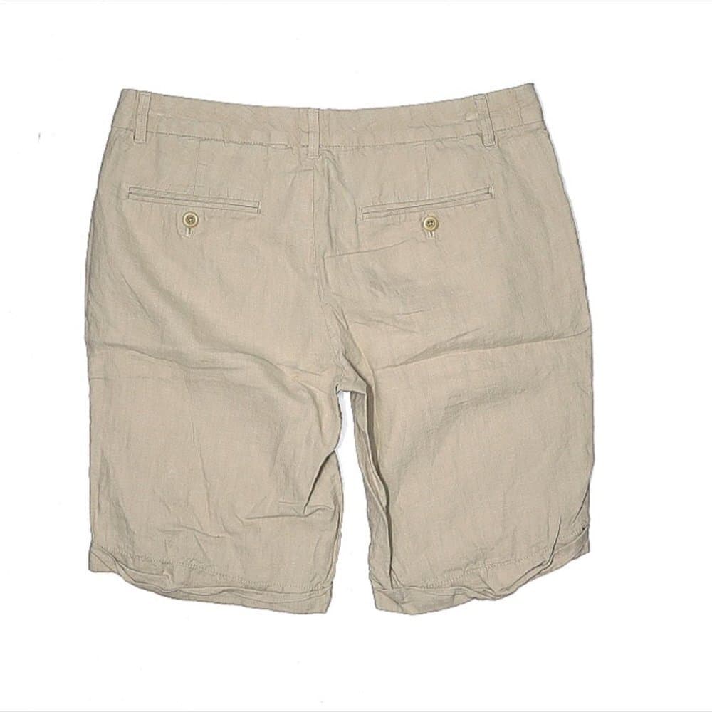 GAP Tan Linen Shorts Size 4 - Thumbnail 2