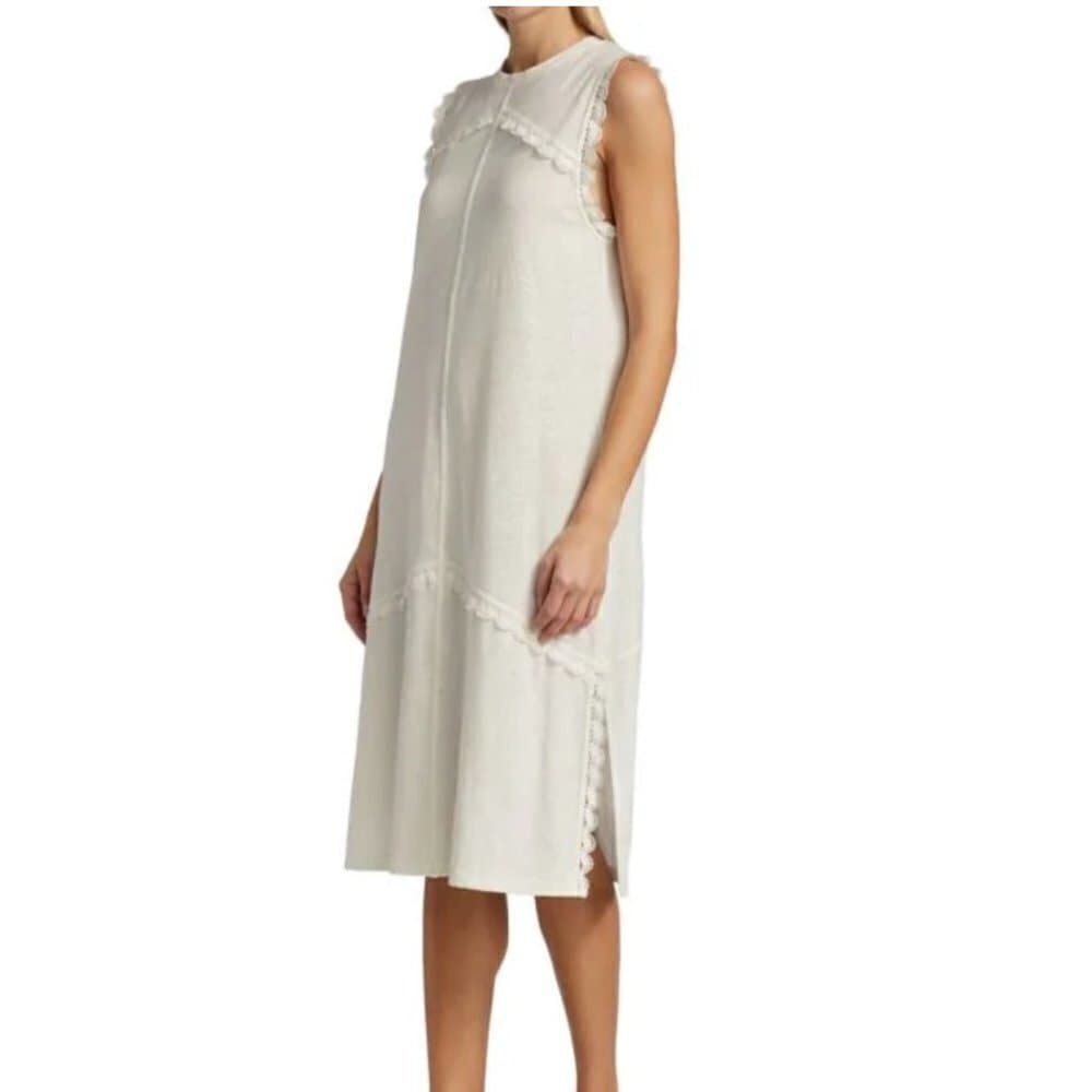 DEREK Lam 10 Crosby Size L White Lowell Sleeveless Summer Midi Dress Coastal - Thumbnail 2