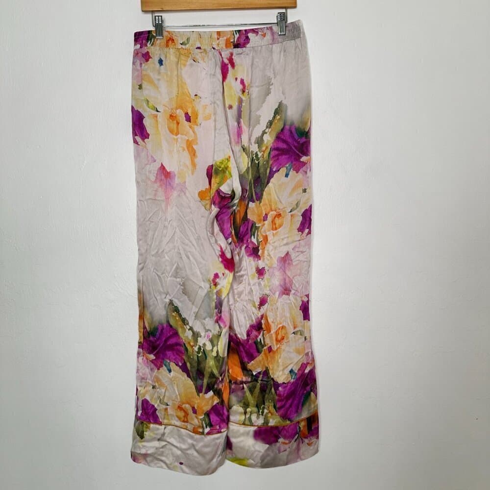 APO3 Floral Silky Flowy Leg Pants Size 44 (US size L) - Thumbnail 4