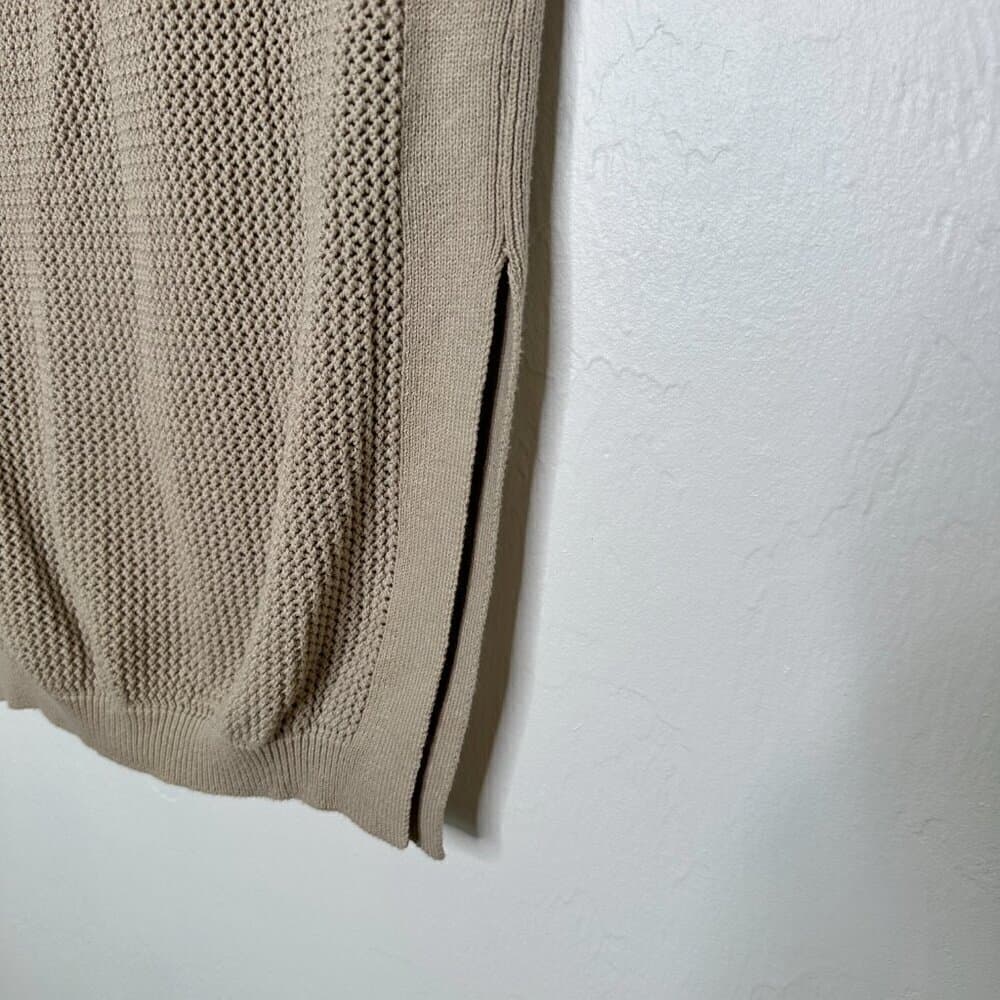 MM6 Martin Margiela Tan Sleeveless Long Knit crocheted Sweater Vest Sz Italy M - Thumbnail 2