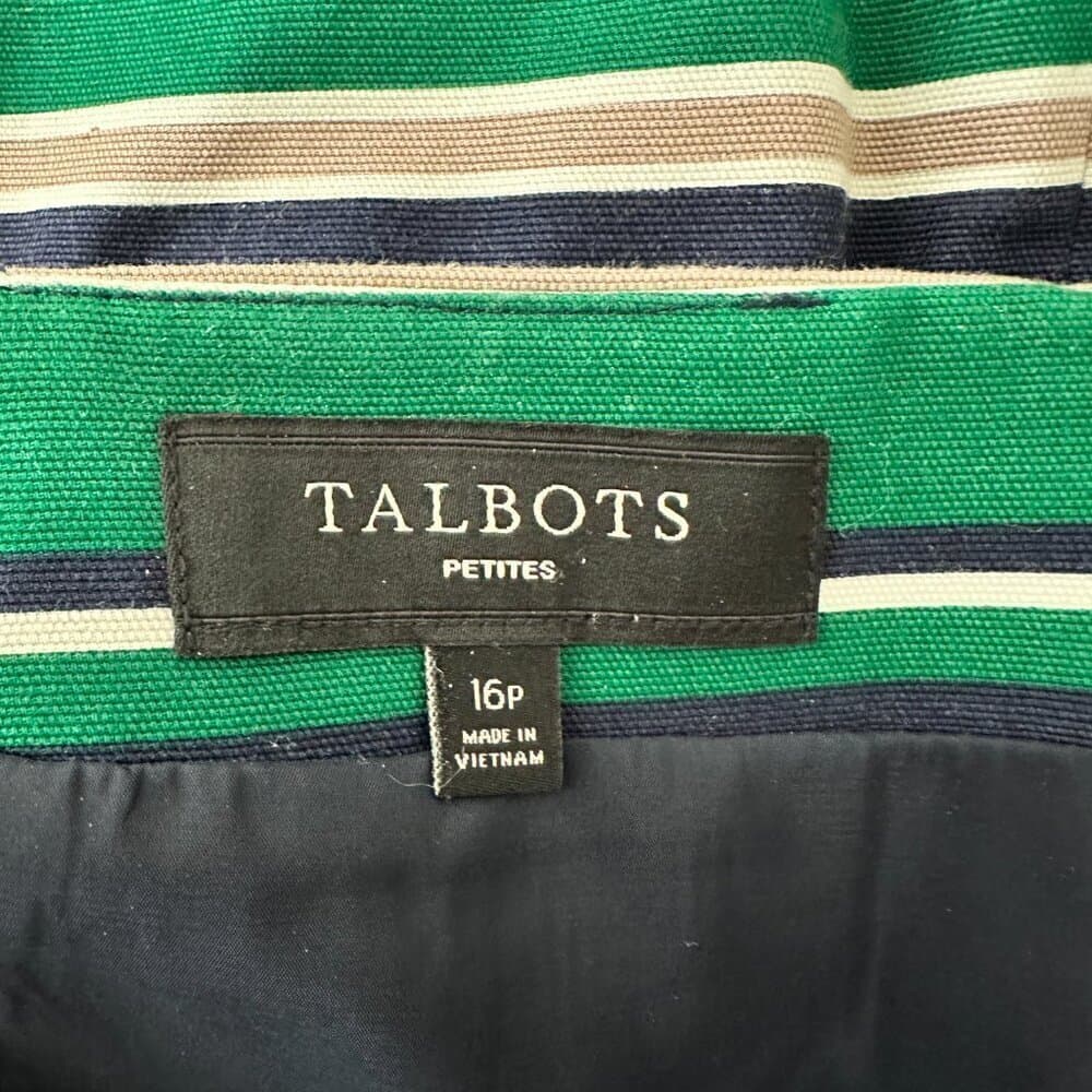 Talbots Green & Tan Pencil Skirt Size 16P - Thumbnail 5